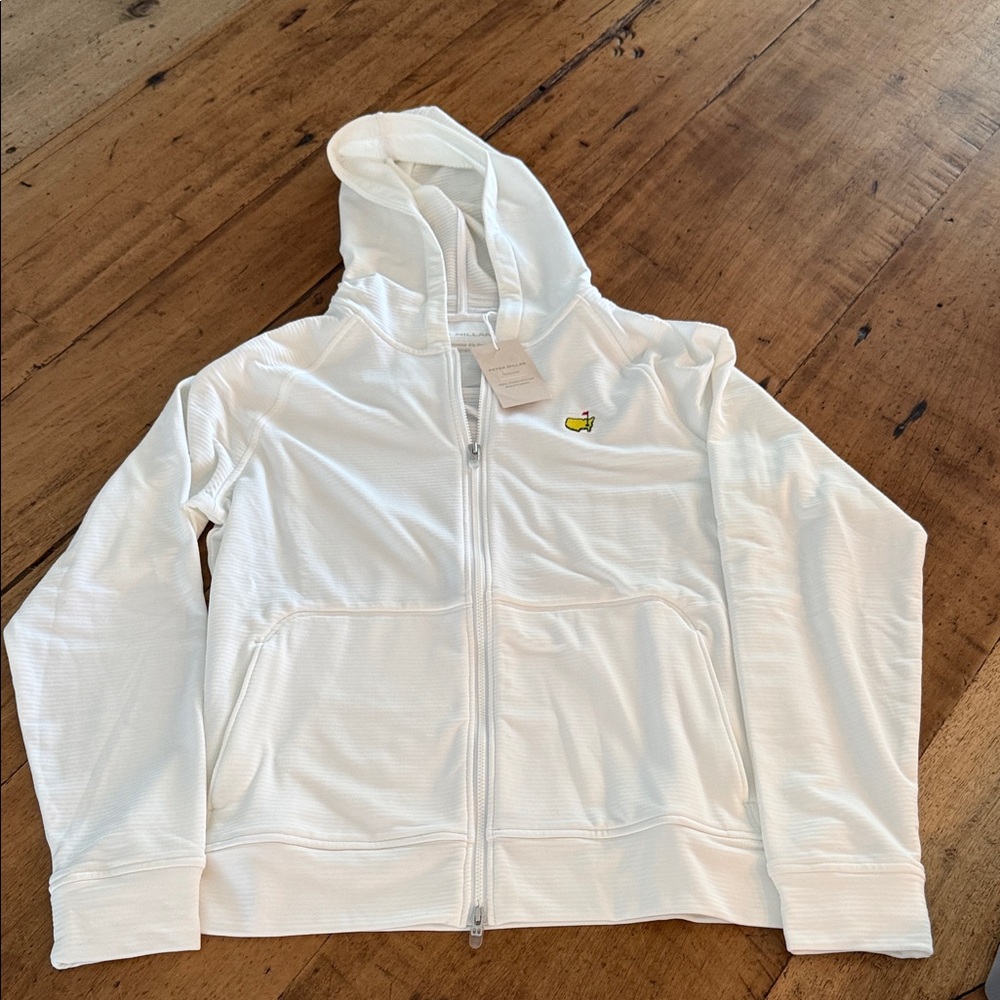 MASTERS- NWT- White Zip Up Hooded lightweight jacket. - Picture 2 of 4